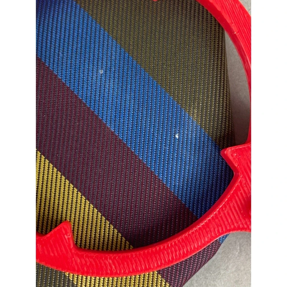 VTG Mens Tie Drab Olive Olive Green Burgundy Gold Blue Rep Stripe Dacron 52x3